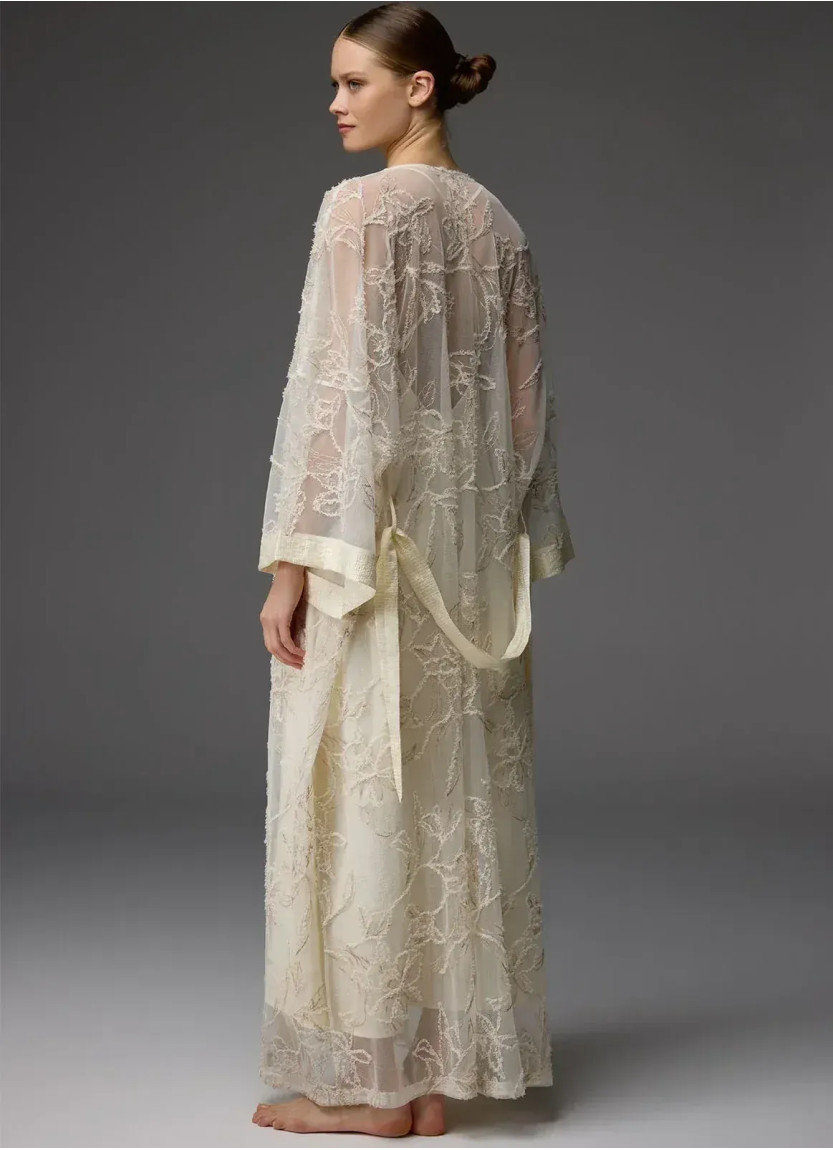 Bonjour Madame 1824 Krem Lace Robe Set — factory-direct from Turkey