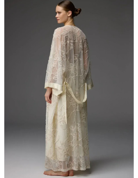 Bonjour Madame 1824 Krem Lace Robe Set — factory-direct from Turkey
