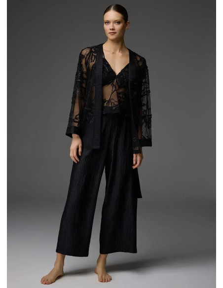 Bonjour Madame 1825 Siyah Lace Robe Set — factory-direct from Turkey