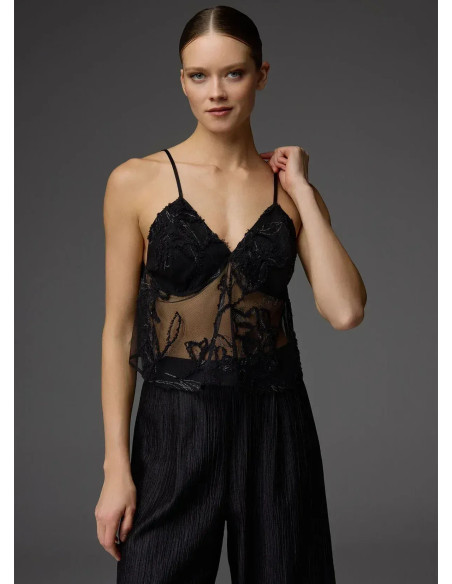 Bonjour Madame 1825 Siyah Lace Robe Set — wholesale from Turkey