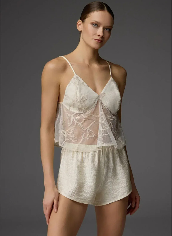 Bonjour Madame 1826 Krem Lace Shorts Homewear Set — Turkey wholesale collection