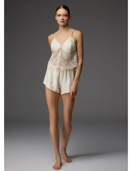 Bonjour Madame 1826 Krem Lace Shorts Homewear Set — Turkish factory wholesale