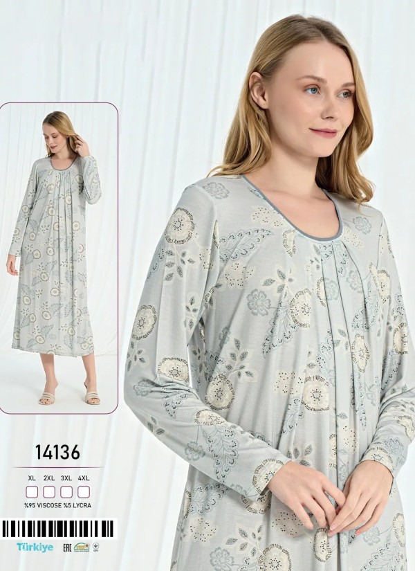 Caroline 14136 Nightdress (XL+2XL+3XL+4XL) — factory-direct from Turkey