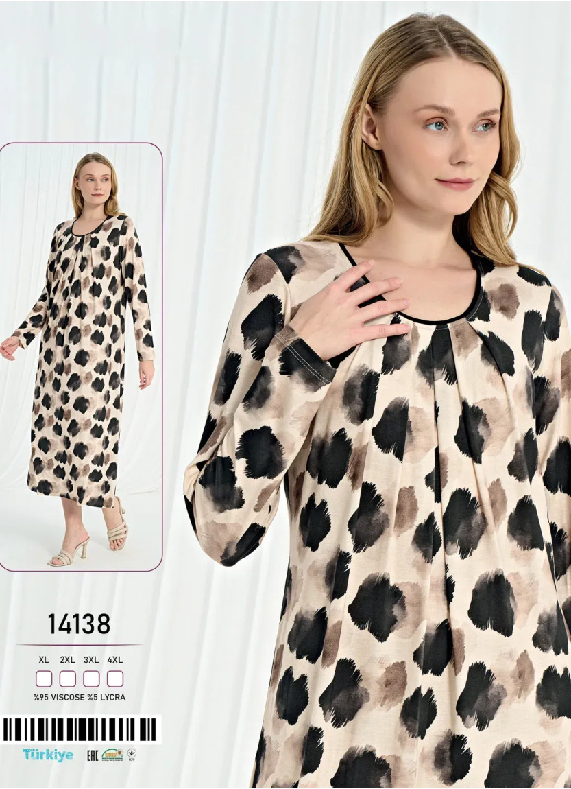 Длинная Ночная Сорочка XL+2XL+3XL+4XL Caroline 14138 — оптом для магазинов и бутиков