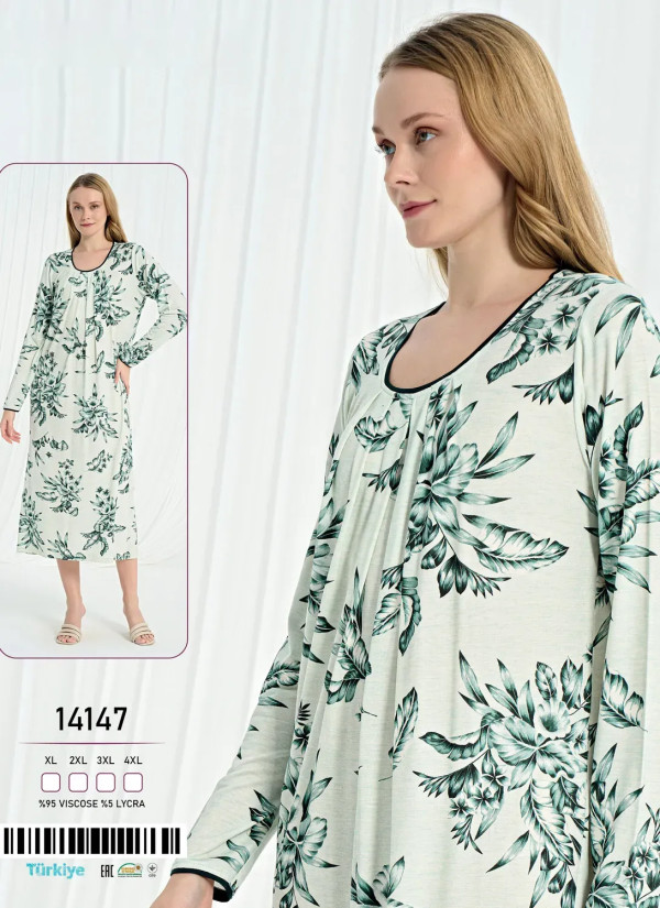 Caroline 14147 Nightdress (XL+2XL+3XL+4XL) — wholesale from Turkey