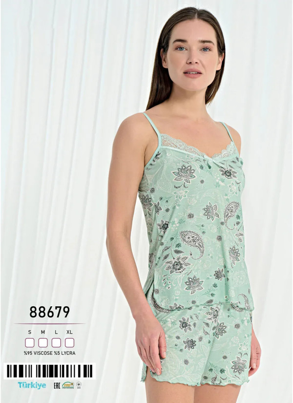 Caroline 88679 Shorts Homewear Set (S+M+L+XL) — direct Turkish factory supply