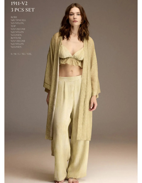 Bonjour Madame 1911-V2 Viscose Women's Pajama Set — direct Turkish factory supply