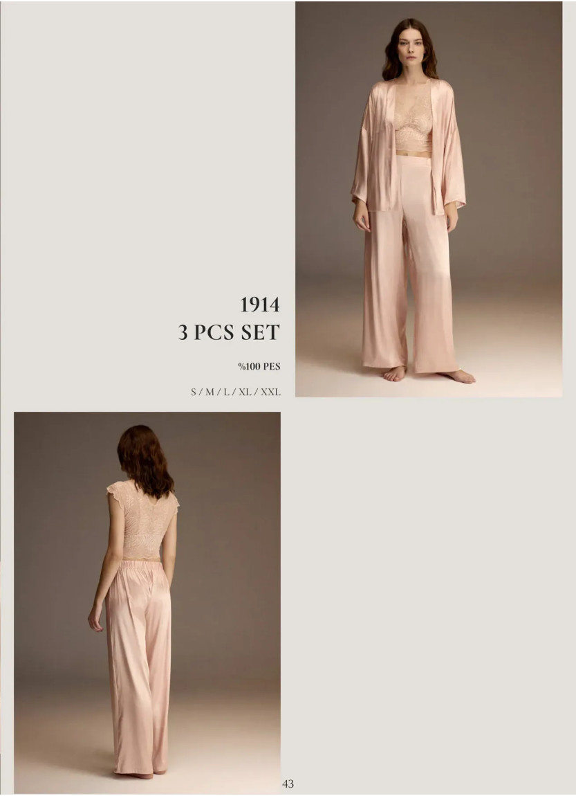 Bonjour Madame 1914 Lace Women's Pajama Set — Turkey wholesale collection