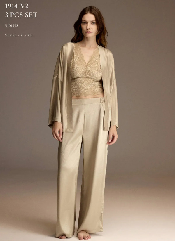 Bonjour Madame 1914-V2 Lace Women's Pajama Set — wholesale from Turkey