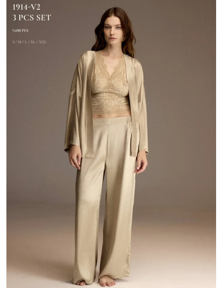 Bonjour Madame 1914-V2 Lace Women's Pajama Set — wholesale from Turkey