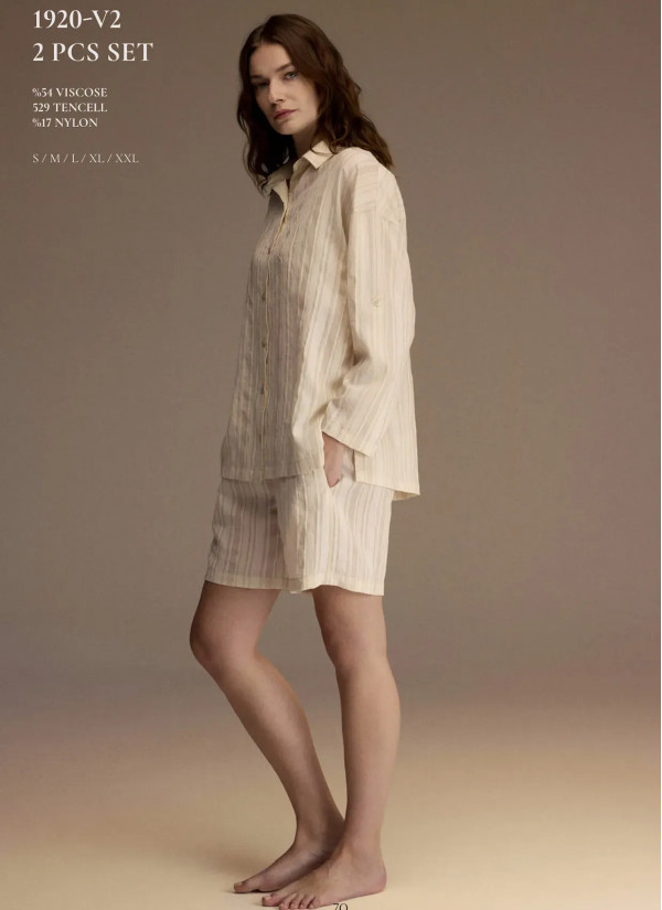 Bonjour Madame 1920-V2 Viscose Women's Pajama Set — Turkish textile wholesale