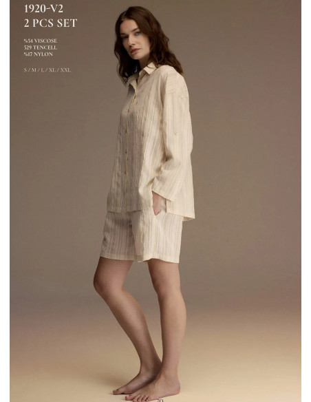Bonjour Madame 1920-V2 Viscose Women's Pajama Set — Turkish textile wholesale