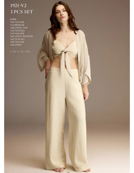 Bonjour Madame 1921-V2 Viscose Women's Pajama Set — factory-direct from Turkey
