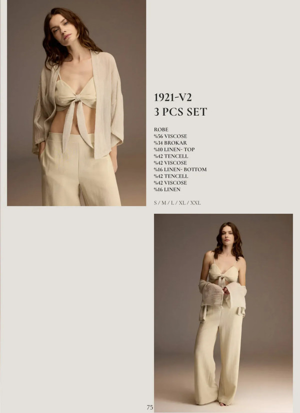 Bonjour Madame 1921-V2 Viscose Women's Pajama Set — factory-direct from Turkey 2