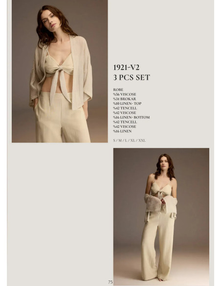 Bonjour Madame 1921-V2 Viscose Women's Pajama Set — Turkish textile wholesale