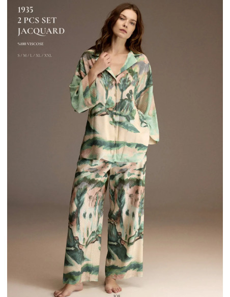 Bonjour Madame 1935 Viscose Women's Pajama Set — Turkey wholesale collection