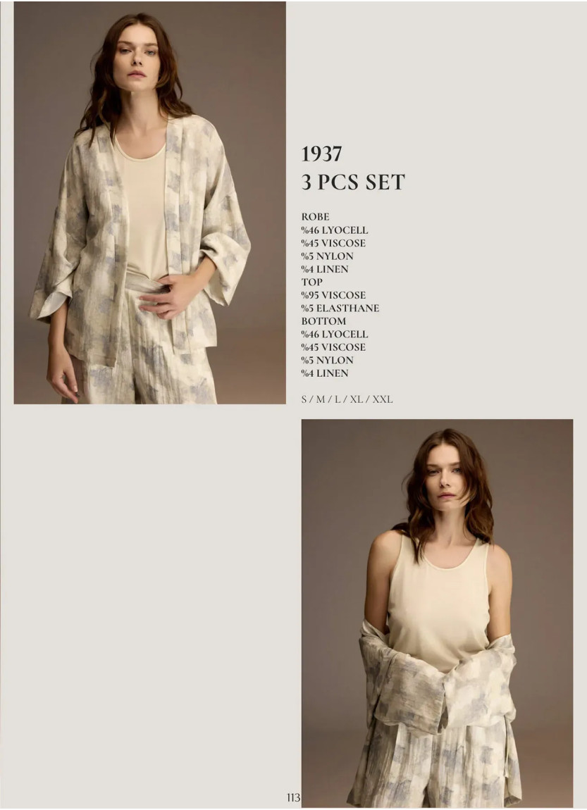 Bonjour Madame 1937 Viscose Women's Pajama Set — Turkey wholesale collection