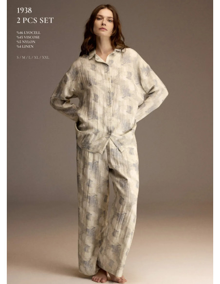 Bonjour Madame 1938 Viscose Women's Pajama Set — Istanbul wholesale supplier