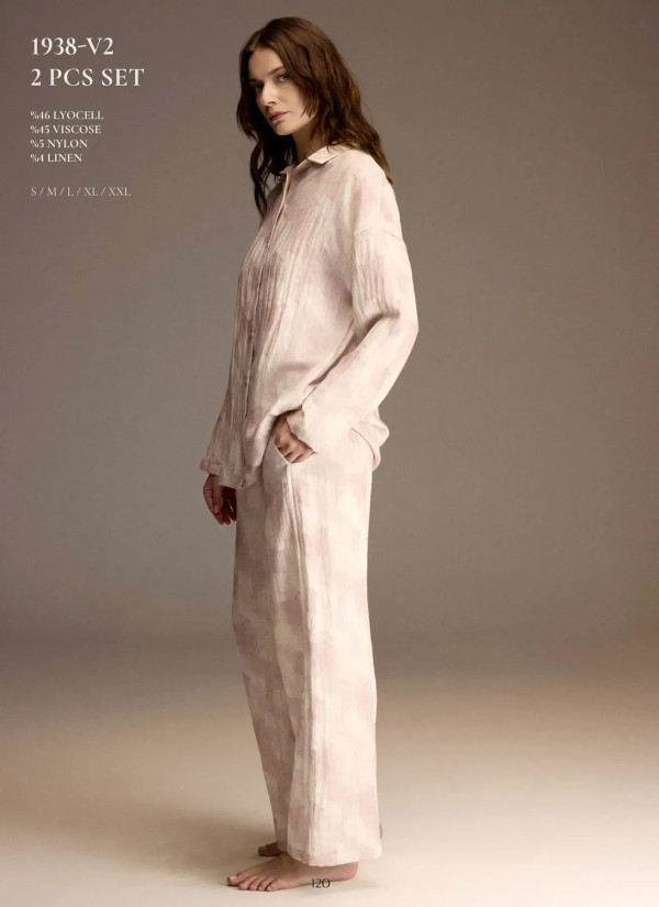 Bonjour Madame 1938-V2 Viscose Women's Pajama Set — direct Turkish factory supply