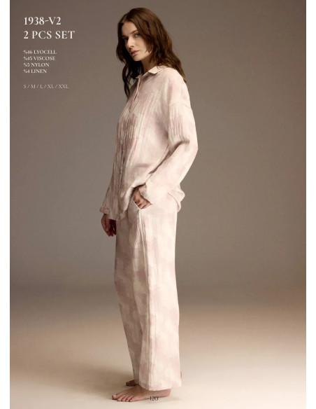 Bonjour Madame 1938-V2 Viscose Women's Pajama Set — direct Turkish factory supply