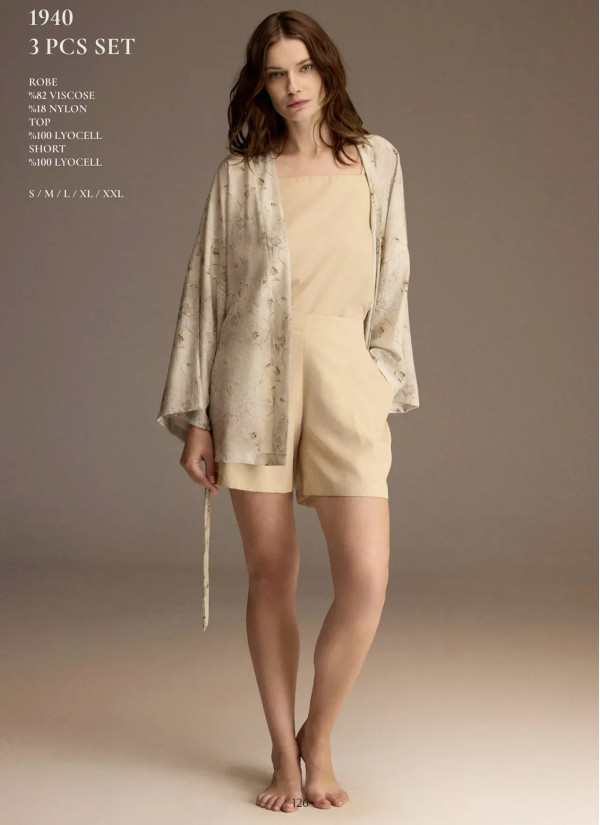 Bonjour Madame 1940 Viscose Women's Pajama Set — Turkey wholesale collection
