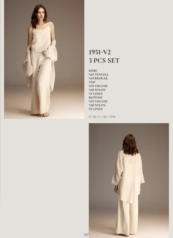 Bonjour Madame 1951-V2 Viscose Women's Pajama Set — direct Turkish factory supply 2