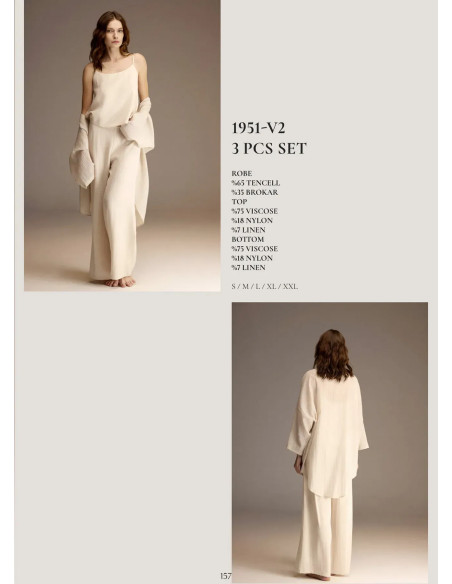 Bonjour Madame 1951-V2 Viscose Women's Pajama Set — wholesale from Turkey