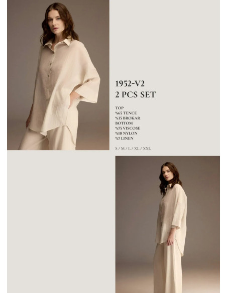 Bonjour Madame 1952-V2 Viscose Women's Pajama Set — direct Turkish factory supply