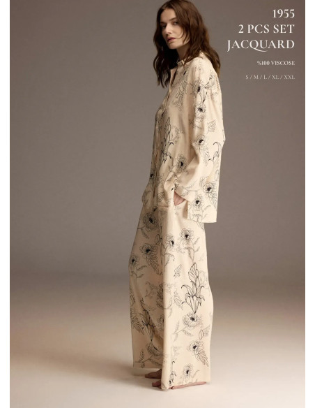 Bonjour Madame 1955 Viscose Women's Pajama Set — factory-direct from Turkey