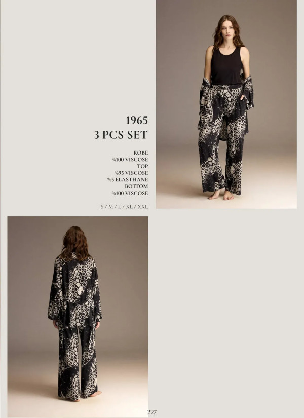 Bonjour Madame 1965 Viscose Women's Pajama Set — Turkish textile wholesale 2