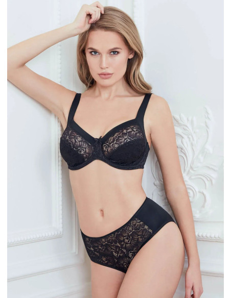 Anil 4725 Siayh Lace Bra and Briefs Set — Istanbul wholesale supplier