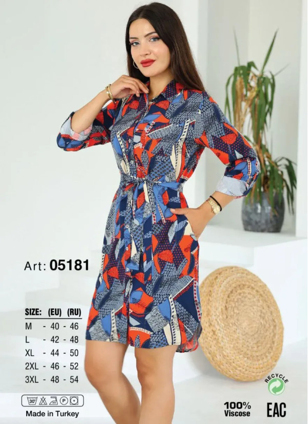 JEN 05181 Viscose Tunic (M+L+XL+2XL+3XL) — factory-direct from Turkey