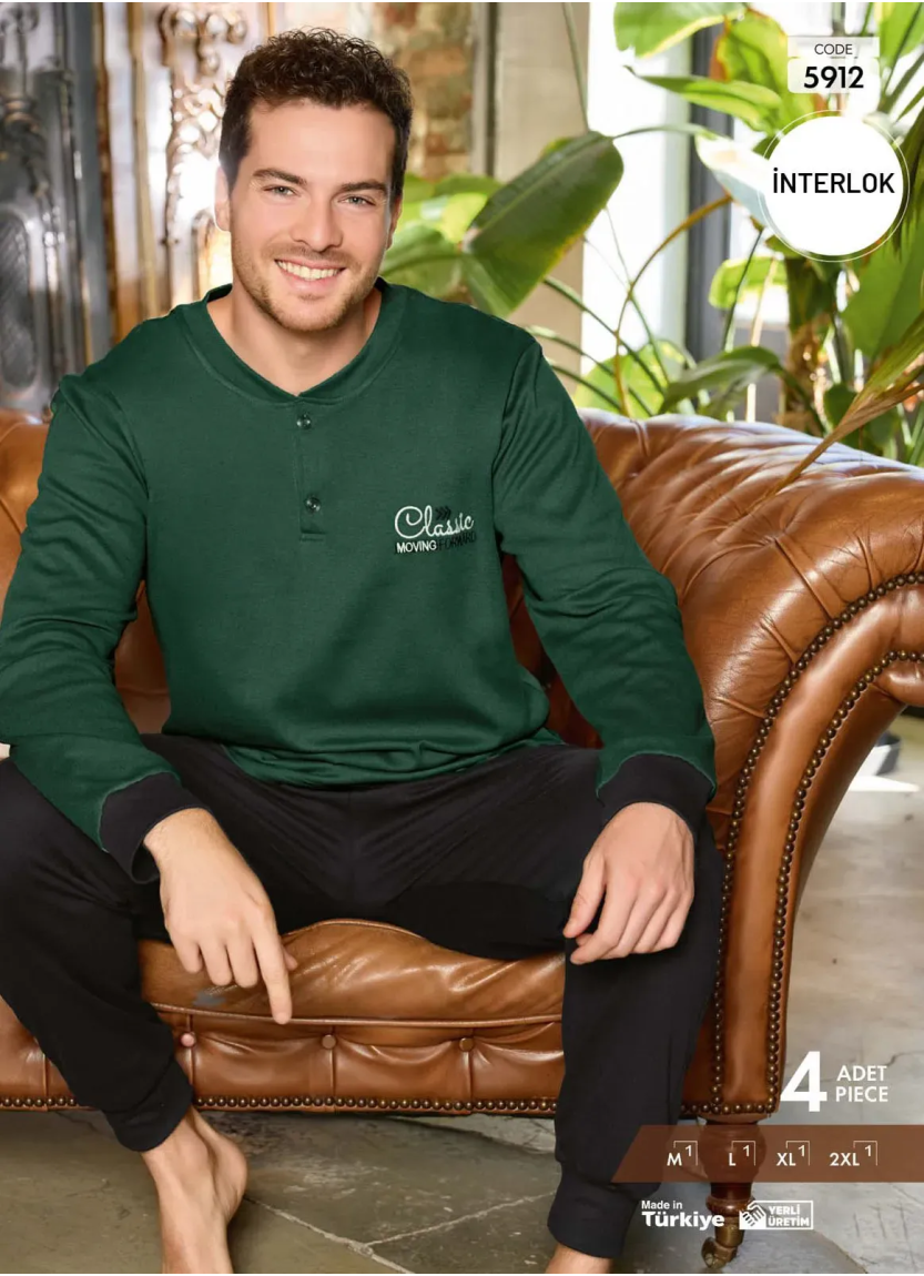 Пижама Мужская из Интерлока (M+L+XL+2XL) Interlok Pijamo 5912 — купить оптом со Стамбула
