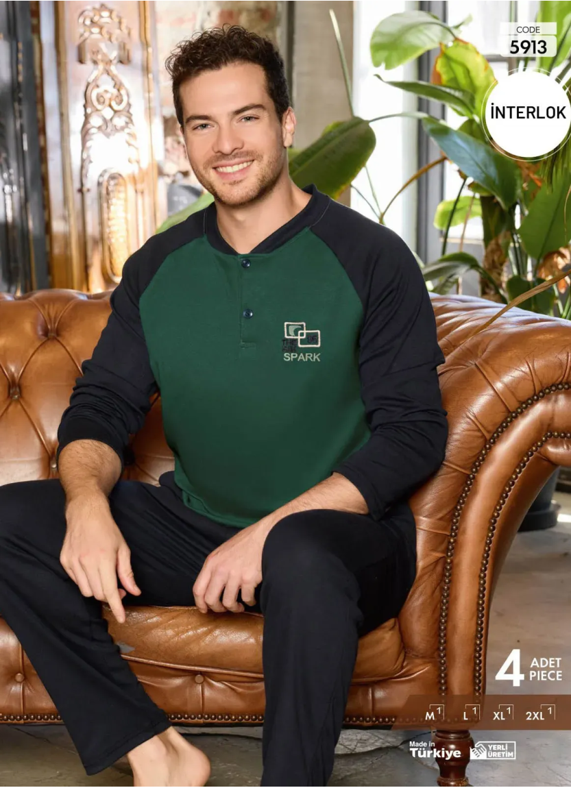 Pijamo 5913 Interlock Men's Pajama Set (M+L+XL+2XL) — wholesale for boutiques