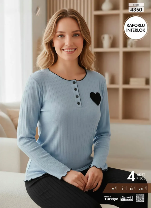 Pijamo 4750 Interlock Women's Pajama Set (M+L+XL+2XL) — Istanbul wholesale supplier