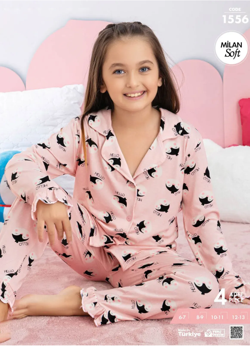 Pijamo MilanSoft 1556 Kids' Pajama Set (6/7+8/9+10/11+12/13) — Istanbul wholesale supplier