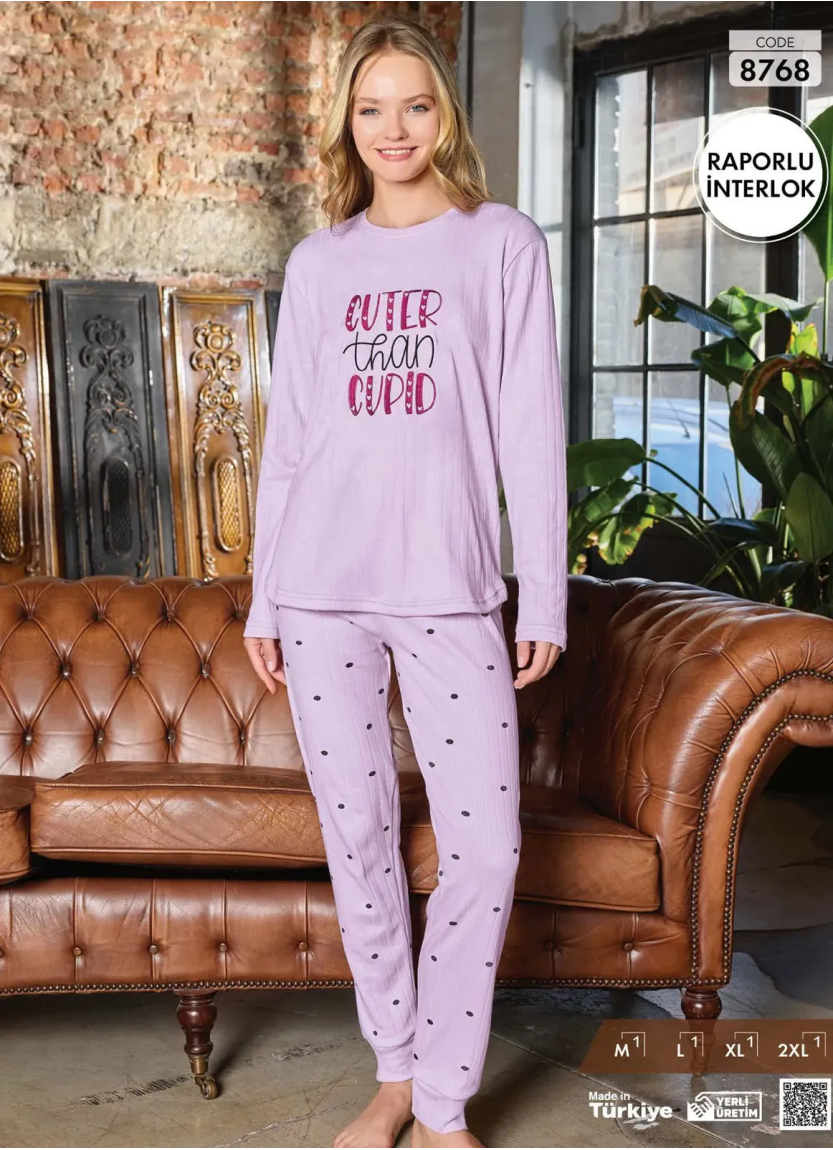Pijamo 8768 Interlock Women's Pajama Set (M+L+XL+2XL) — Turkey wholesale collection