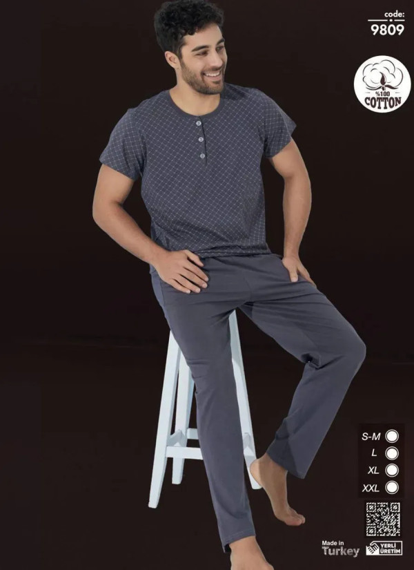 Seamlife 9809 Cotton Men's Pajama Set (SM+L+XL+2XL) — wholesale for boutiques