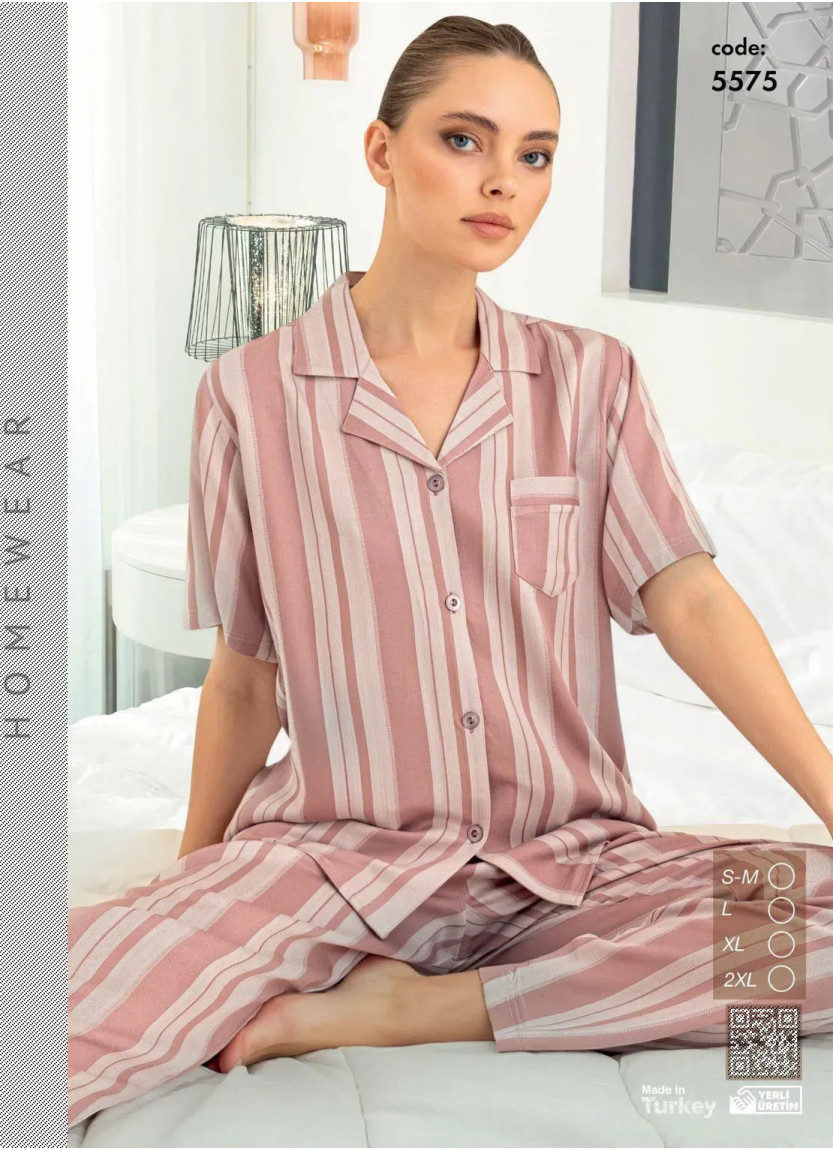 Женская Пижама на Пуговицах (SM+L+XL+2XL) Seamlife 5575 — купить оптом со Стамбула