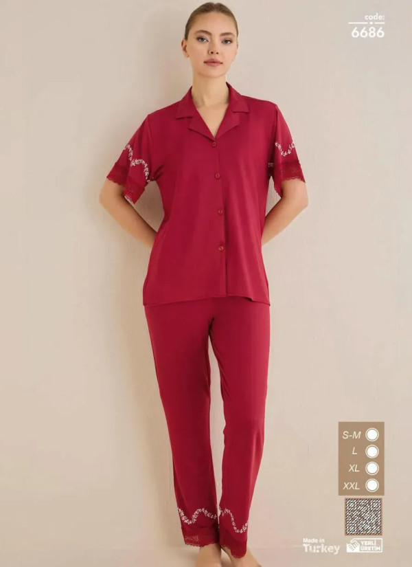 Seamlife 6686 Viscose Women's Pajama Set (SM+L+XL+2XL) — Turkey wholesale collection