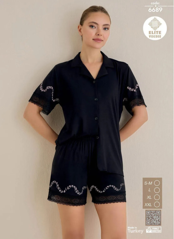 Seamlife 6689 Viscose Shorts Homewear Set (S/M+L+XL+XXL) — Istanbul wholesale supplier