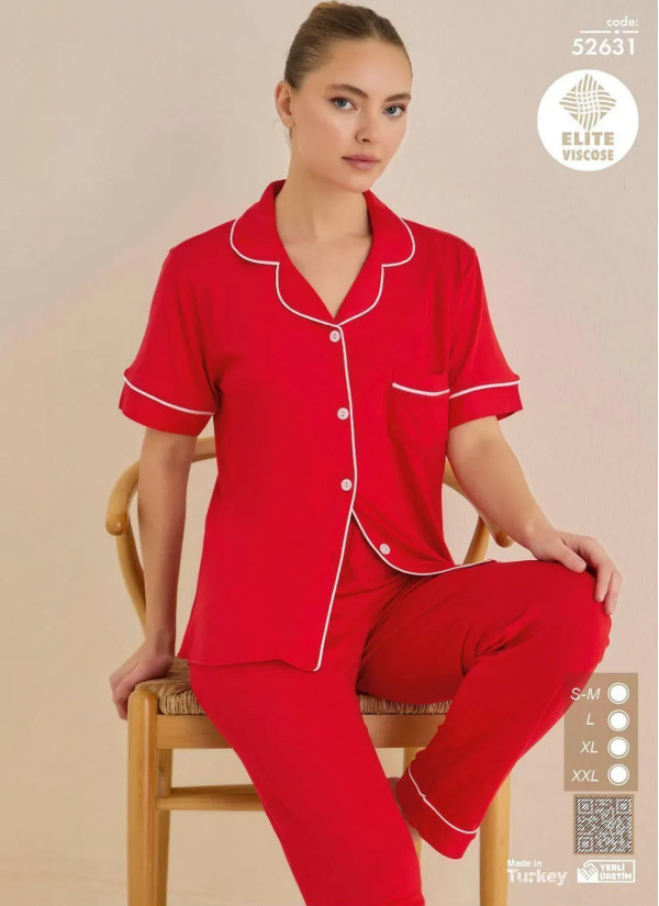 Cagri 52631 Viscose Women's Pajama Set (SM+L+XL+2XL) — Turkey wholesale collection