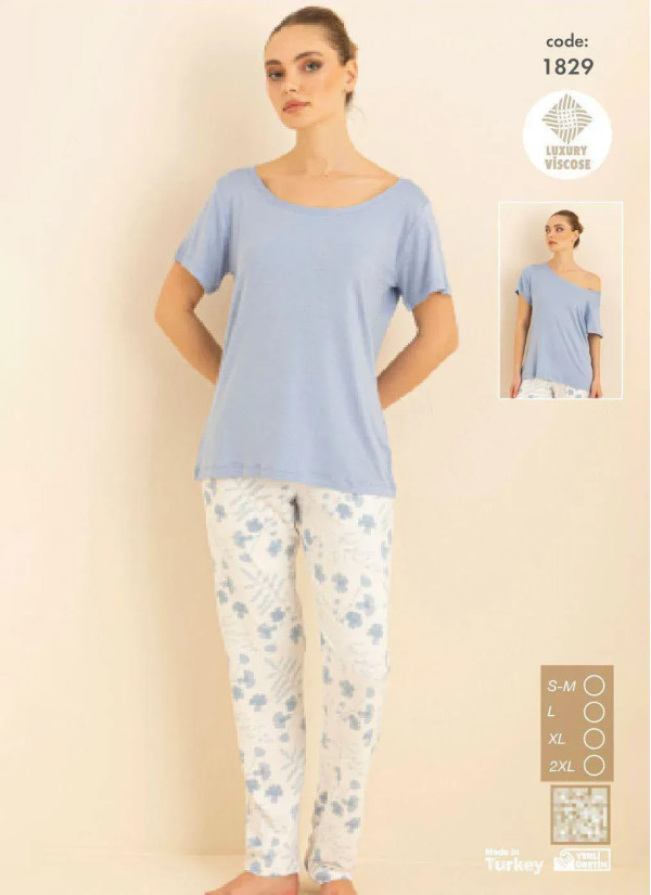 Seamlife 1829 Viscose Women's Pajama Set (SM+L+XL+2XL) — factory-direct from Turkey