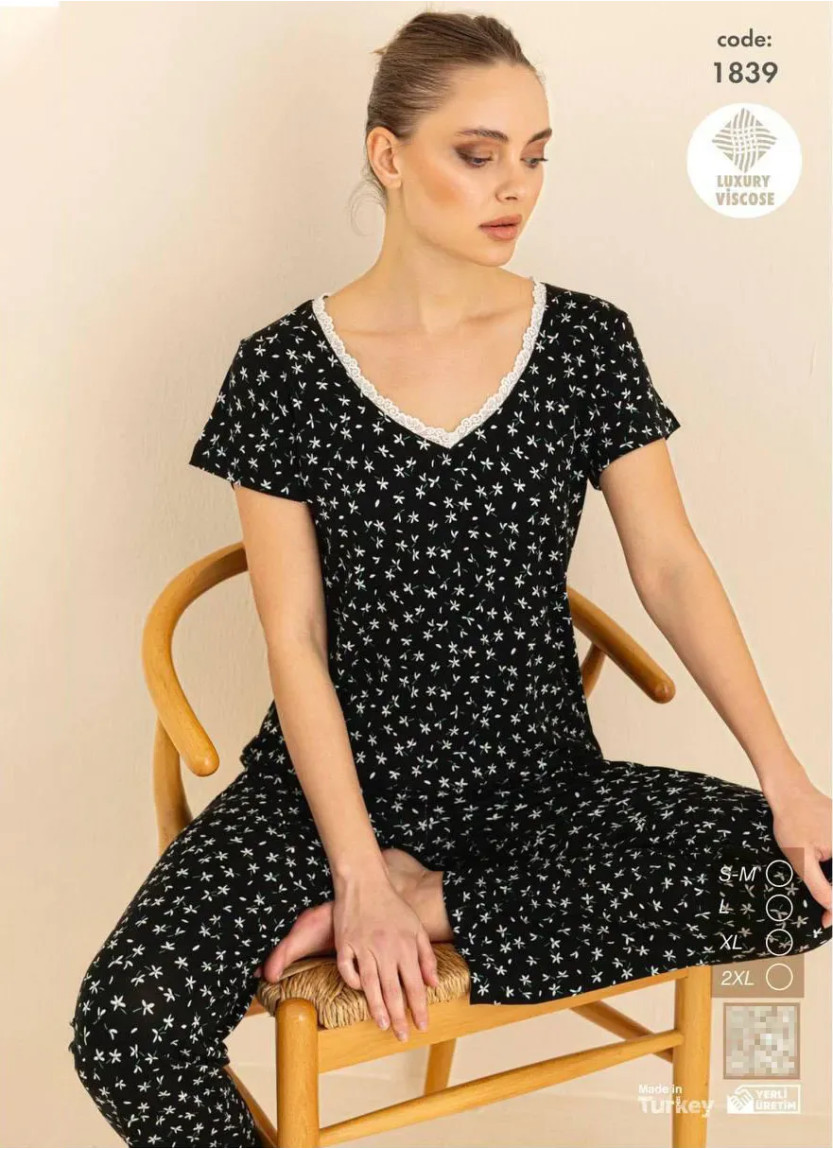 Seamlife 1839 Viscose Women's Pajama Set (SM+L+XL+2XL) — direct Turkish factory supply