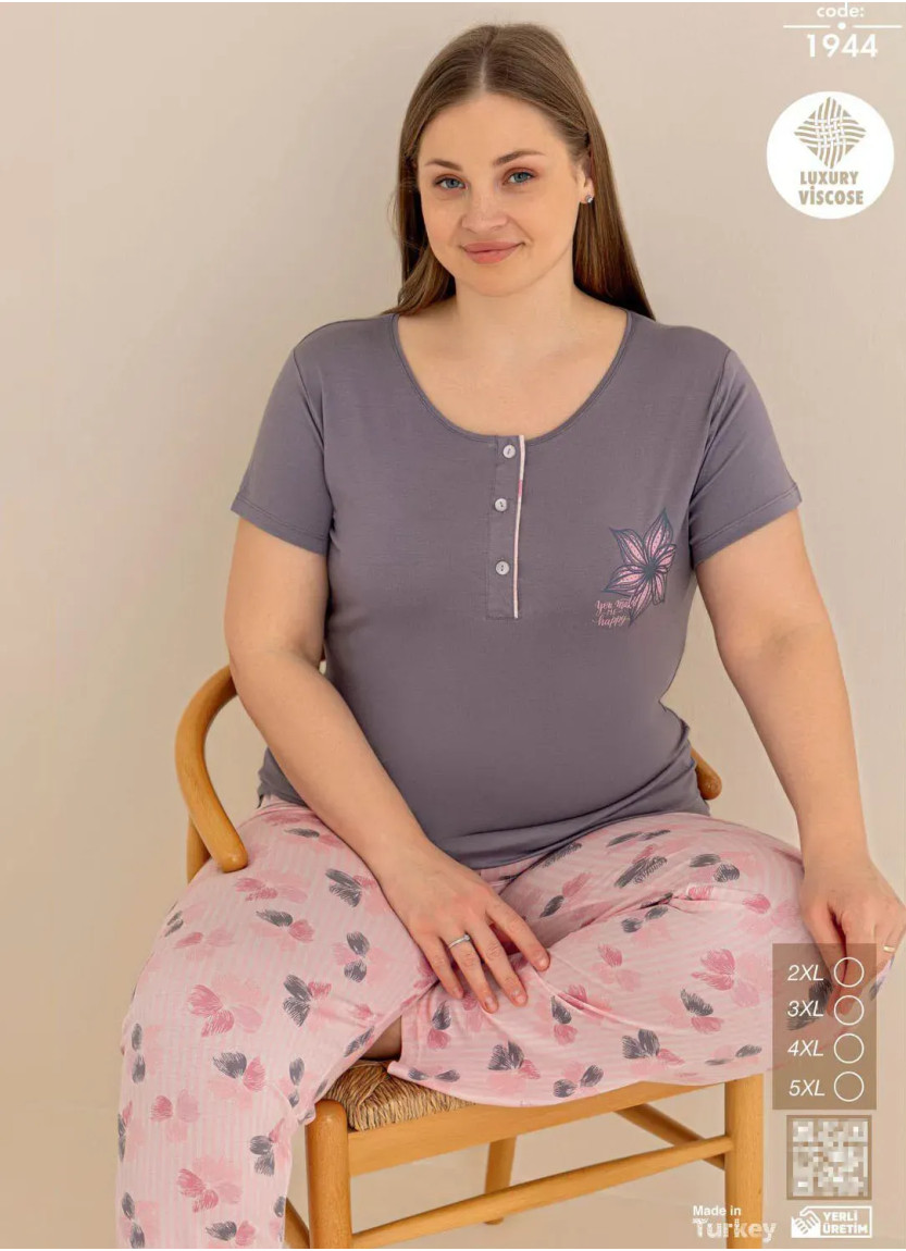 Seamlife 1944 Viscose Women's Pajama Set (2XL+3XL+4XL+5XL) — Turkish textile wholesale