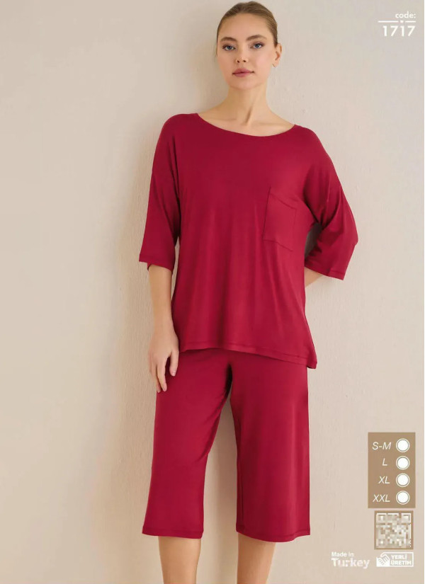Seamlife 1717 Viscose Capri Homewear Set (SM+L+XL+XXL) — Turkish textile wholesale
