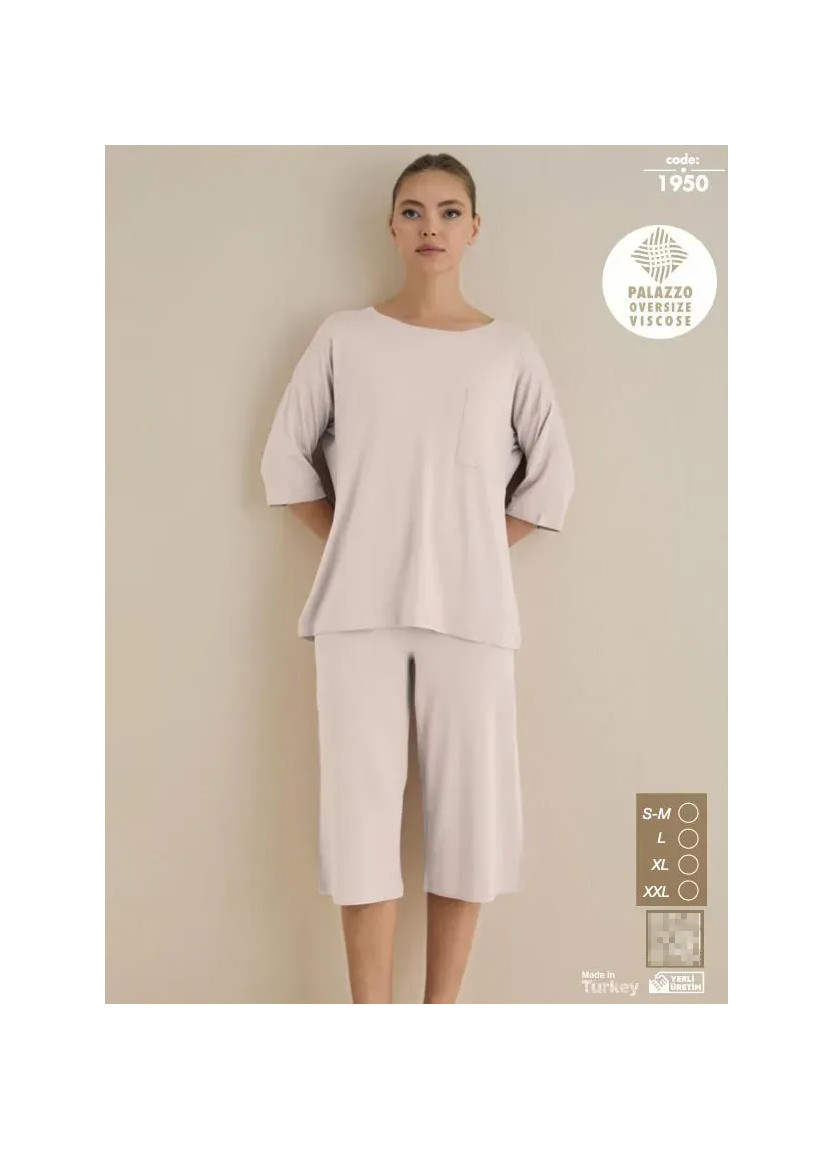 Seamlife 1950 Viscose Capri Homewear Set (SM+L+XL+XXL) — wholesale from Turkey