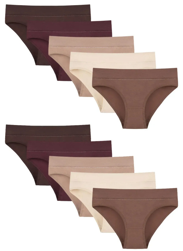 Donella 1871PD27 Assorted 10-Pack Women's Briefs — factory-direct from Turkey
