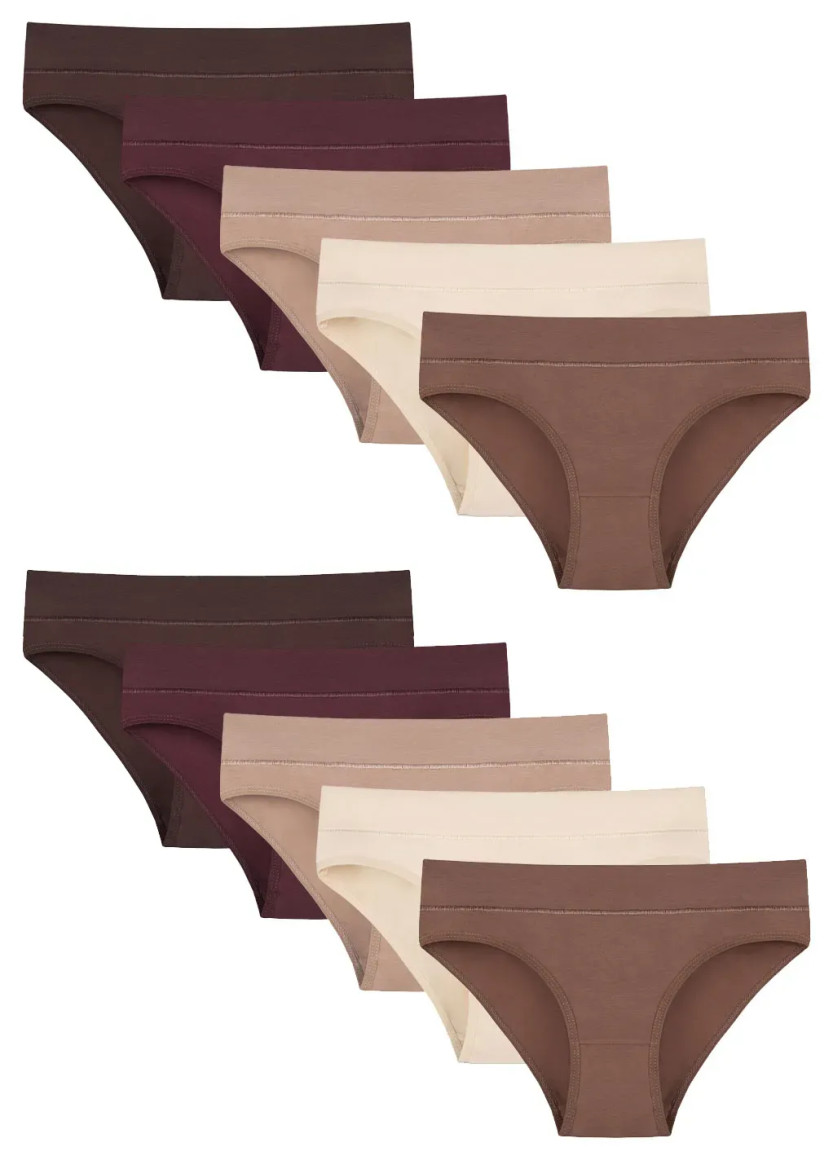 Donella 1871PD27 Assorted 10-Pack Women's Briefs — factory-direct from Turkey