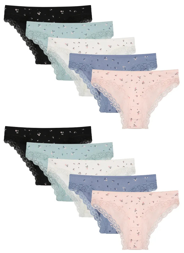 Donella 191301 Assorted 10-Pack Women's Briefs — Turkish factory wholesale